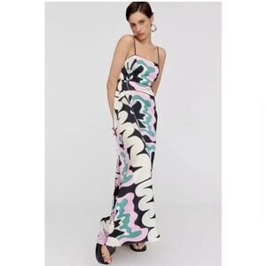 Anthropologie Oopscool Graphic Print Maxi Dress XS